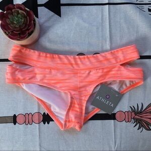 🧿 Athleta• Orange Ariel Cut out Bikini Bottom, XS